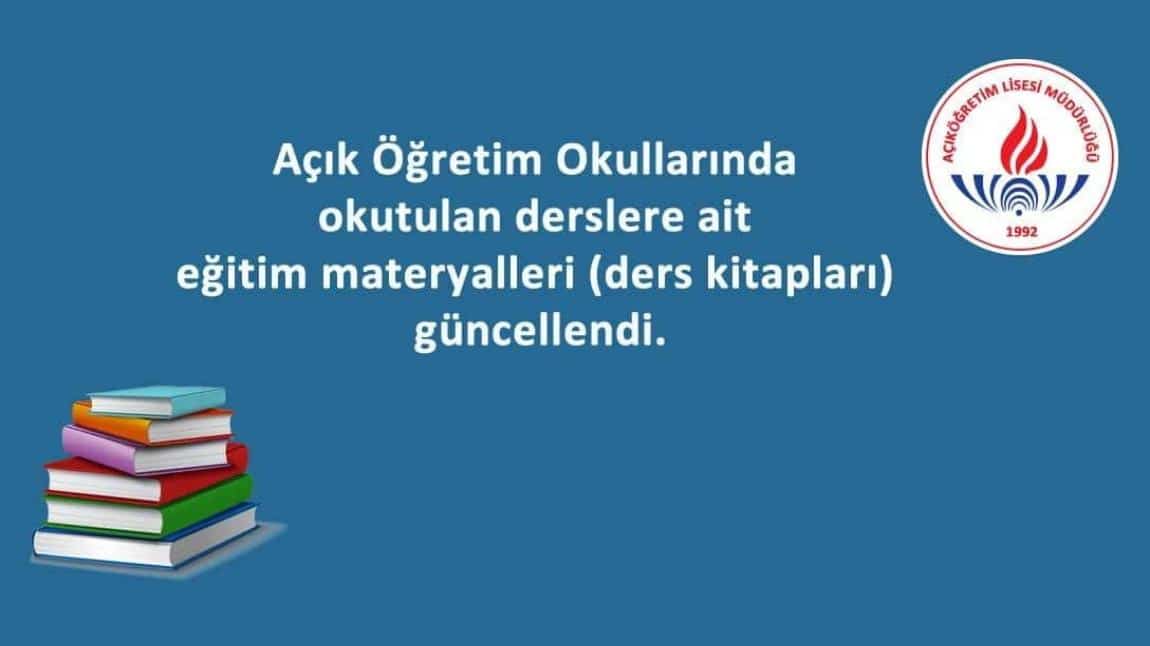 AÇIK ÖĞRETİM OKULLARINDA KİTAPLAR GÜNCELLENDİ